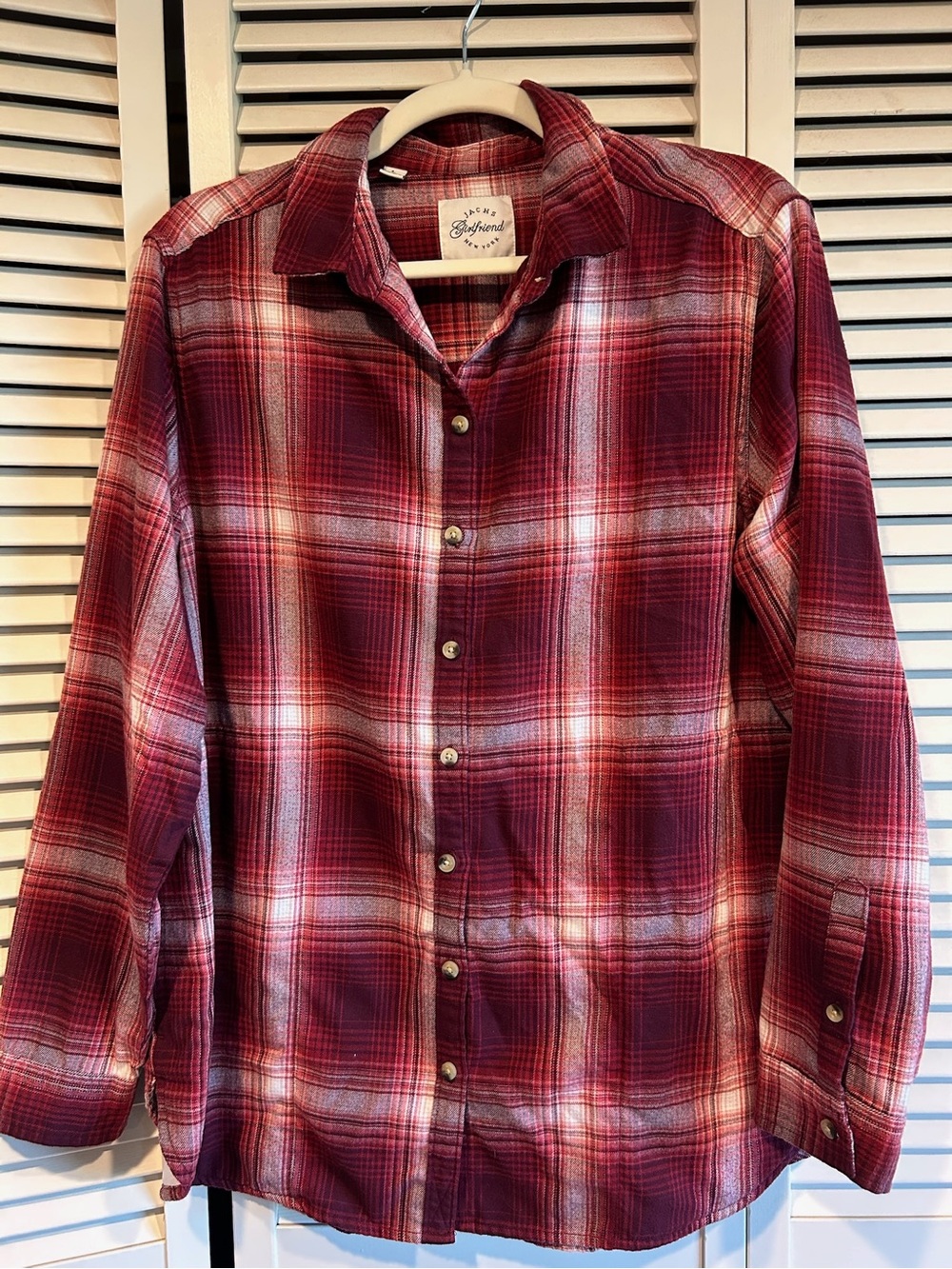 ❤️🧲 JACHS Girlfriend Red Plaid Button-Down Shirt